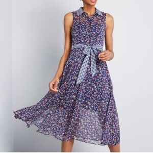 Modcloth Liza Luxe Effortless Mix Midi Dress